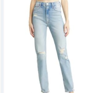 Mother the looker light wash distressed jean